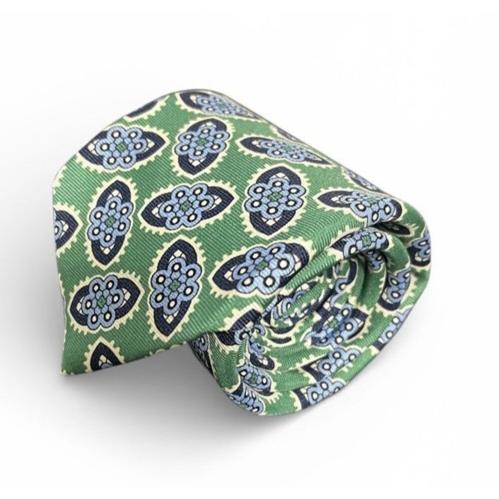 Charles Tyrwhitt Green and Blue Patterned Tie